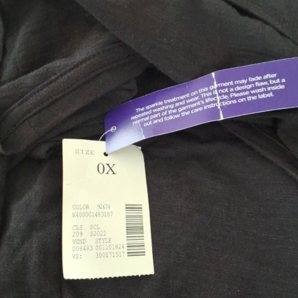 Catherines Womens Size OX Black Top With Red, White,  And Blue Glasses - Picture 4 of 6